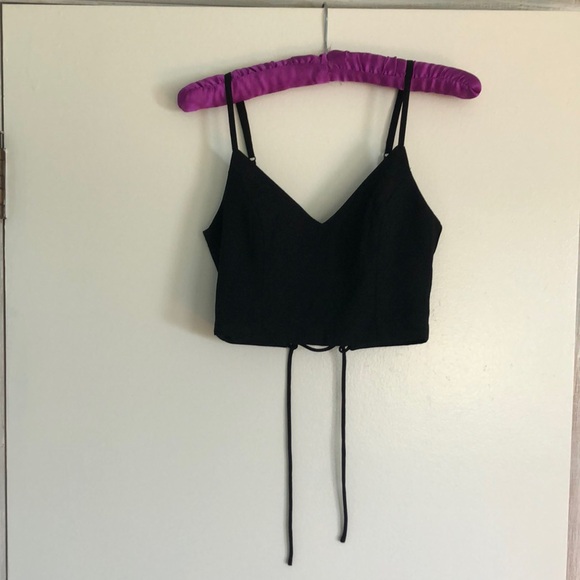 Lulus Tops - Lulus black tie back cropped cami XS